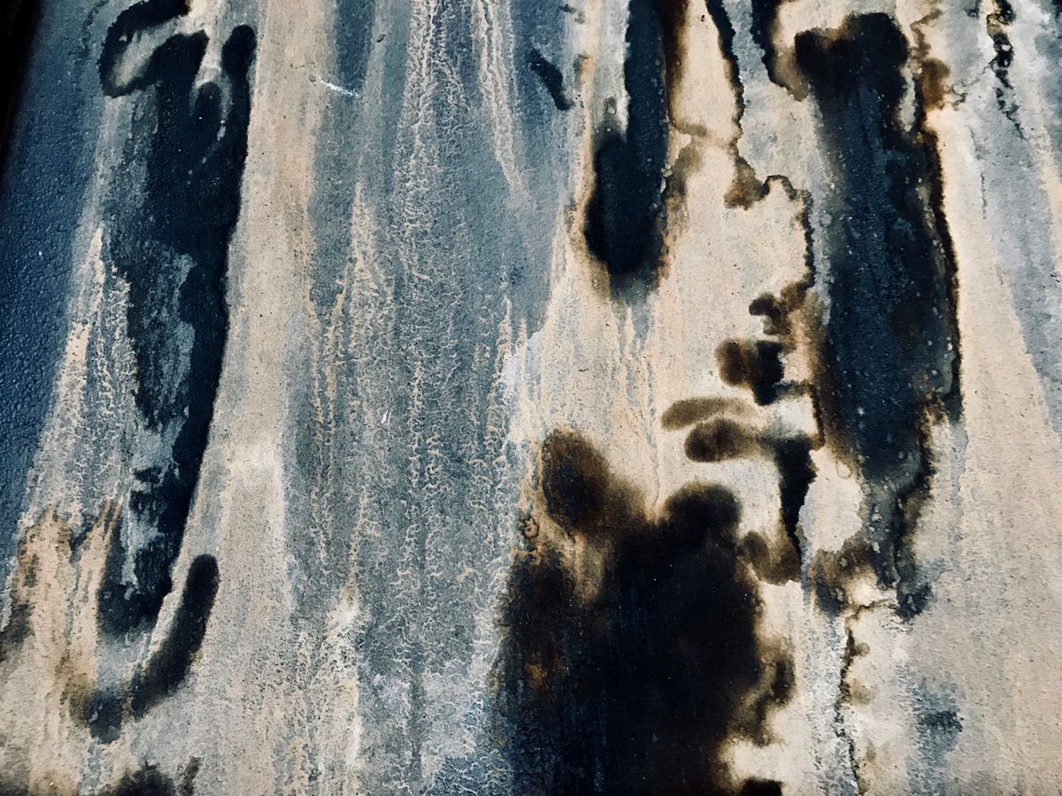 Dark mold staining on a wall